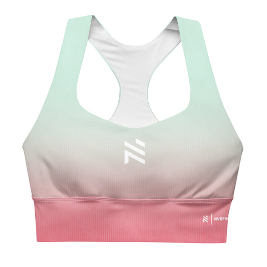 Pink Duo-tone Longline sports bra