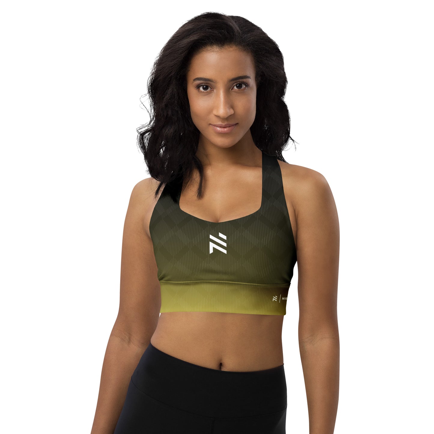 Yellow Duo-tone Longline sports bra