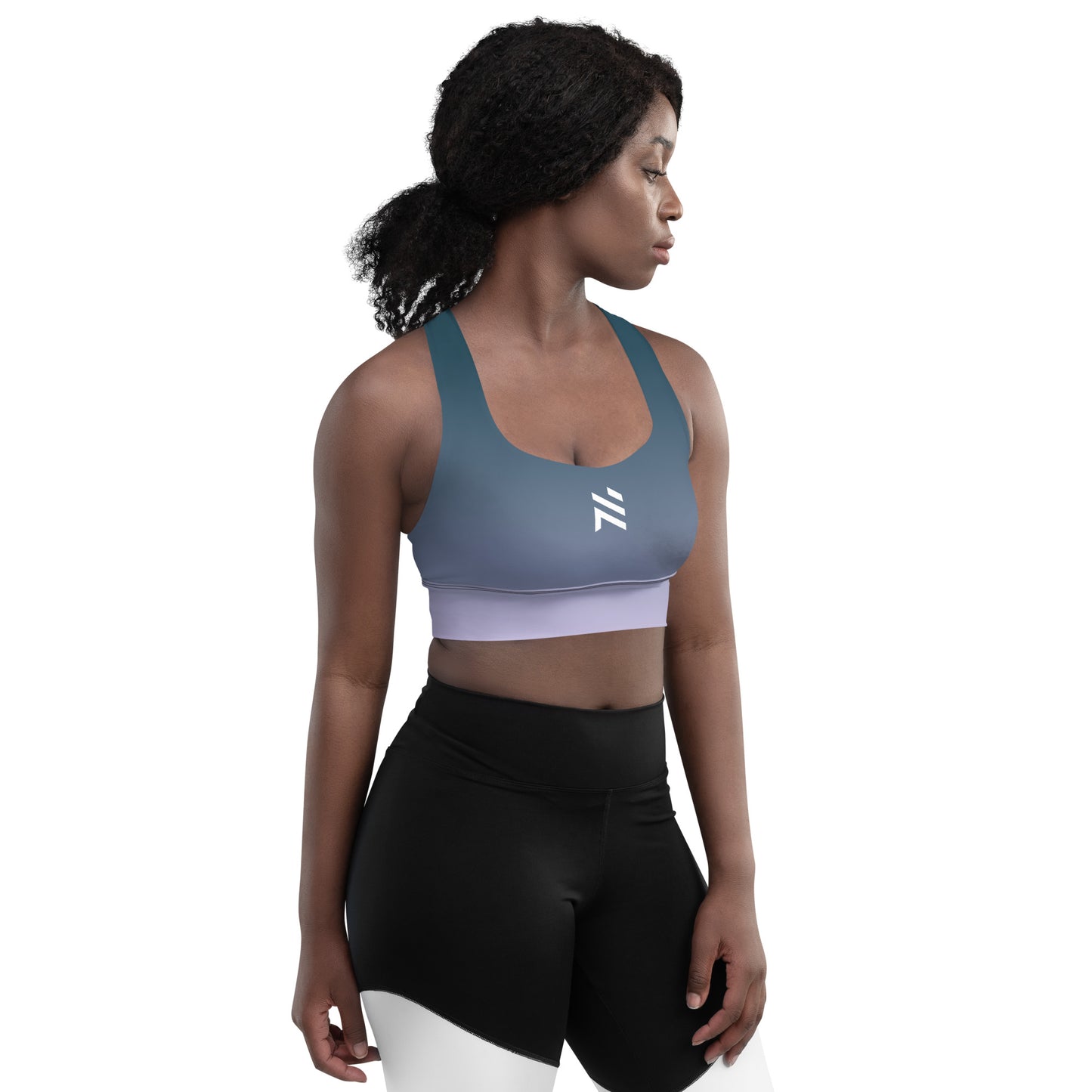 Blue Longline sports bra