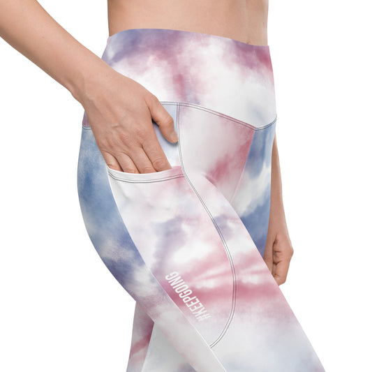 Sprial Color  Leggings with pockets