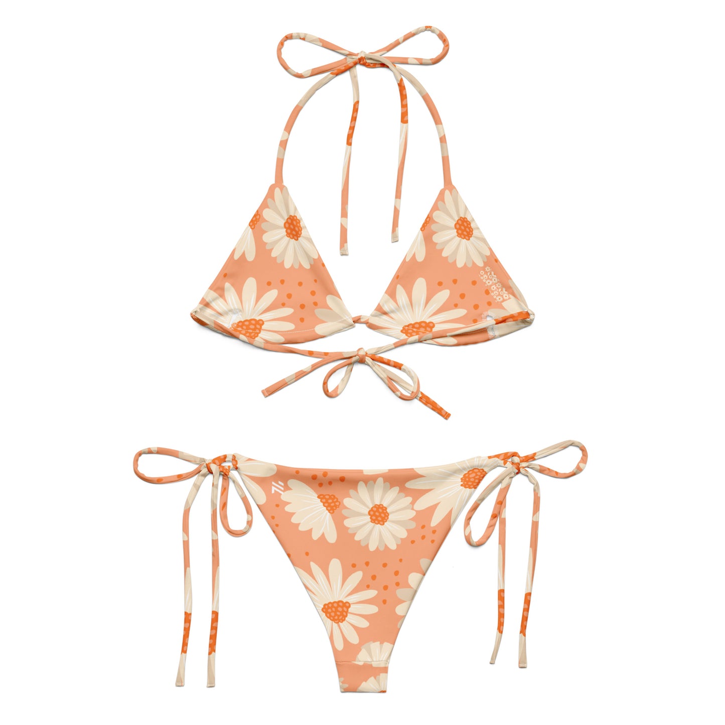 Pink Daisy String Bikini