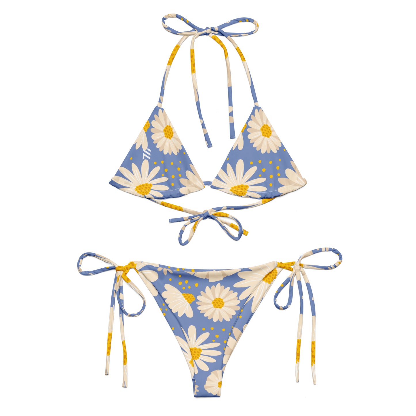 Blue Daisy String Bikini